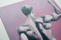Original Hand painted Oil Painting on canvas Erotic Male Man Nude Gay