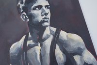 Original Hand painted Oil Painting on canvas Male Portrait  Man Gay