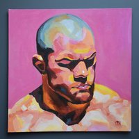 Original Hand painted Oil Painting on canvas Male Portrait  Man Gay