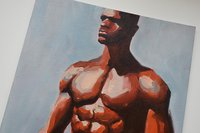 Original Hand painted Oil Painting on canvas Erotic Male Man Nude Gay