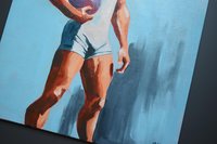 Original Hand painted Oil Painting on canvas Erotic Male Man Nude Gay