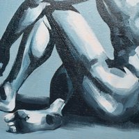 Original Hand painted Oil Painting on canvas Erotic Male Man Nude Gay