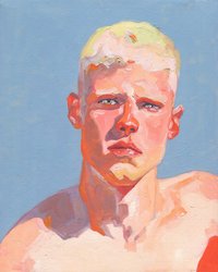 Original Hand painted Oil Painting on canvas Male Portrait  Man Gay