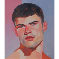 Original Hand painted Oil Painting on canvas Male Portrait  Man Gay