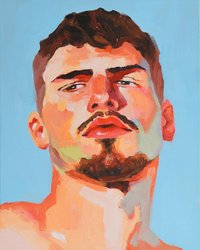 Original Hand painted Oil Painting on canvas Male Portrait  Man Gay