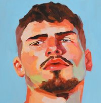 Original Hand painted Oil Painting on canvas Male Portrait  Man Gay