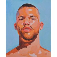 Original Hand painted Oil Painting on canvas Male Portrait  Man Gay