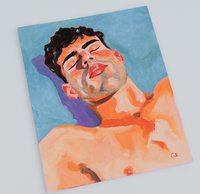 Original Hand painted Oil Painting on canvas Male Portrait  Man Gay