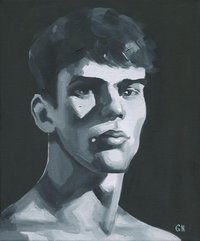 Original Hand painted Oil Painting on canvas Male Portrait  Man Gay