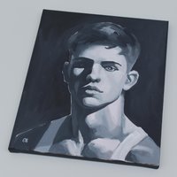 Original Hand painted Oil Painting on canvas Male Portrait  Man Gay