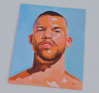 Original Hand painted Oil Painting on canvas Male Portrait  Man Gay