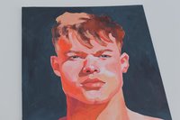 Original Hand painted Oil Painting on canvas Male Portrait  Man Gay