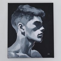 Original Hand painted Oil Painting on canvas Male Portrait  Man Gay