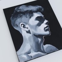 Original Hand painted Oil Painting on canvas Male Portrait  Man Gay