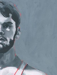 Original Hand painted Oil Painting on canvas Erotic Male Man Nude Gay