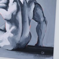 Original Hand painted Oil Painting on canvas Erotic Male Man Nude Gay
