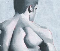 Original Hand painted Oil Painting on canvas Erotic Male Man Nude Gay