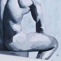 Original Hand painted Oil Painting on canvas Erotic Male Man Nude Gay