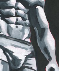 Original Hand painted Oil Painting on canvas Erotic Male Man Nude Gay
