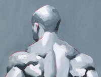 Original Hand painted Oil Painting on canvas Erotic Male Man Nude Gay