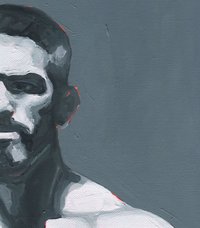 Original Hand painted Oil Painting on canvas Erotic Male Man Nude Gay