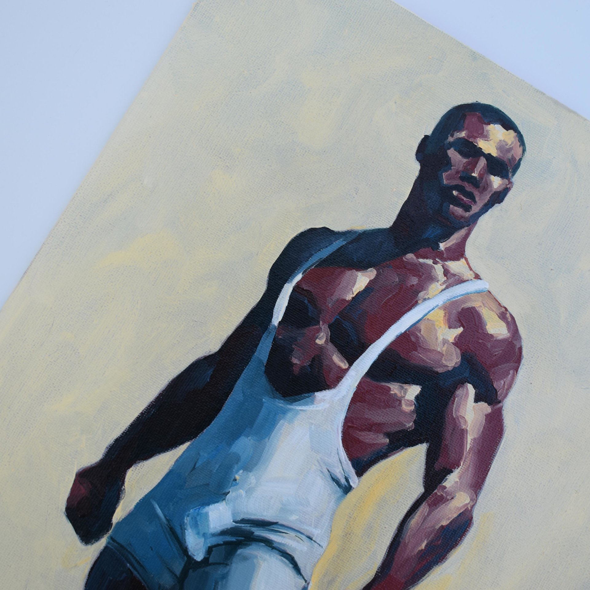 Original Hand painted Oil Painting on canvas Erotic Male Man Nude Gay