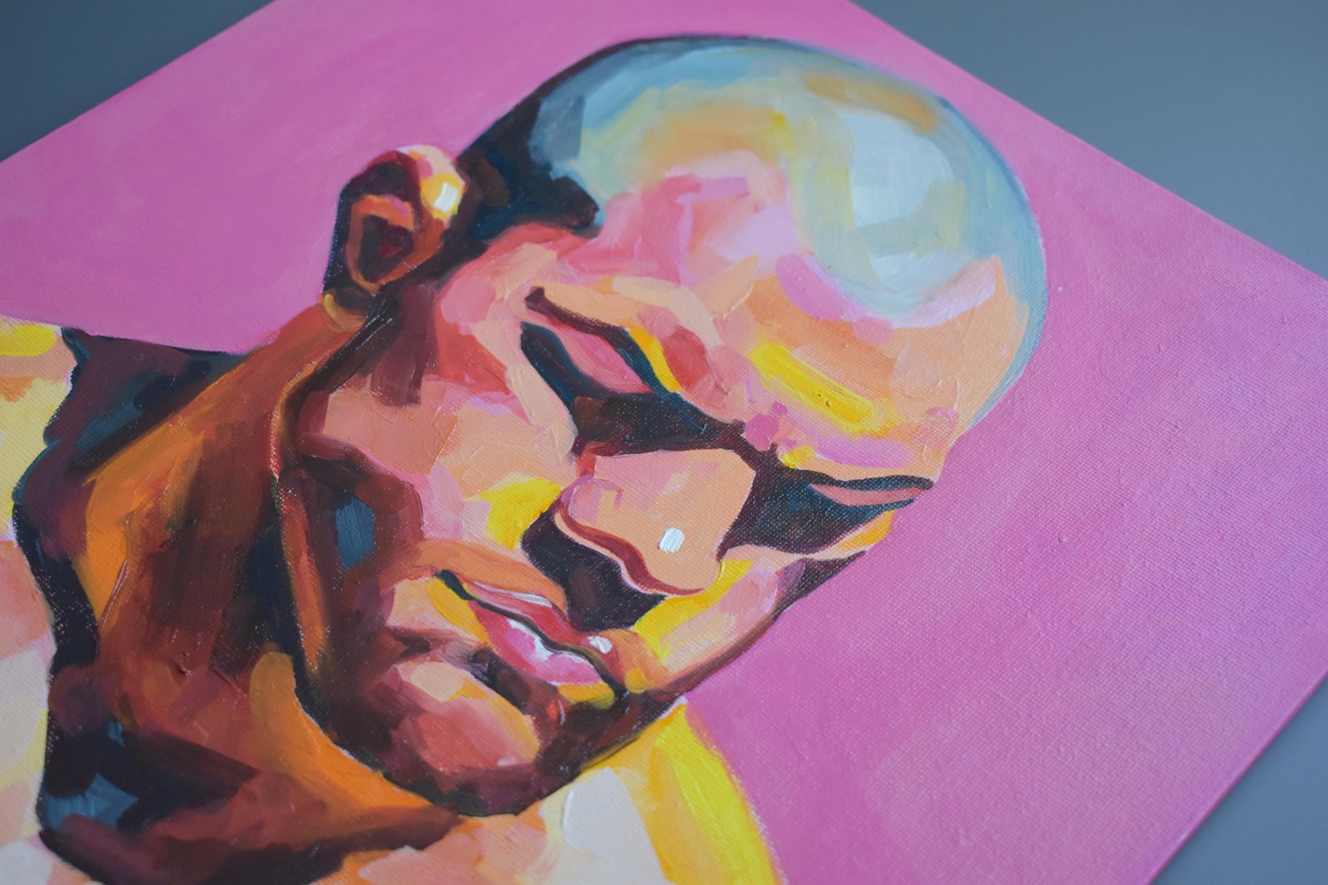 Original Hand painted Oil Painting on canvas Male Portrait  Man Gay