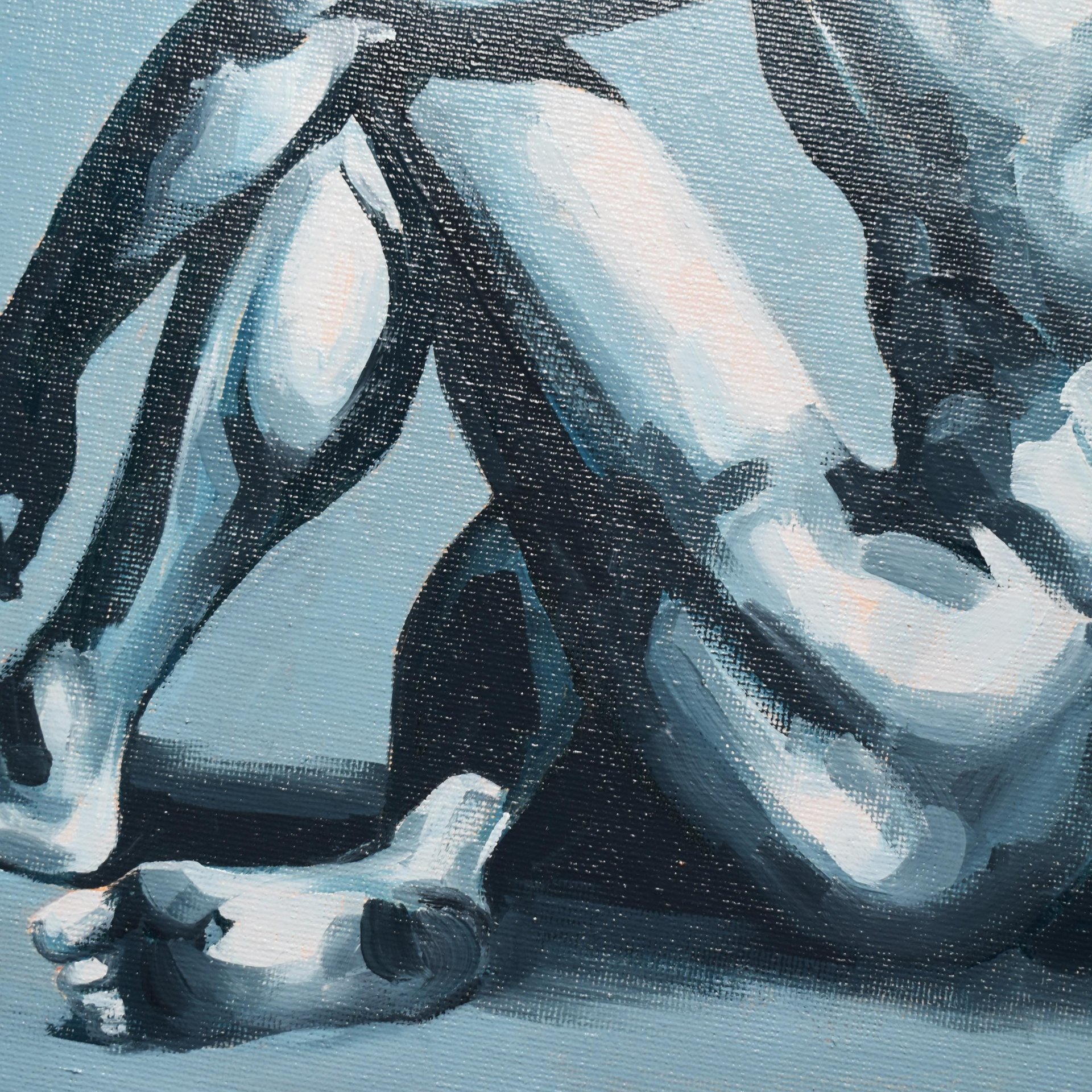 Original Hand painted Oil Painting on canvas Erotic Male Man Nude Gay