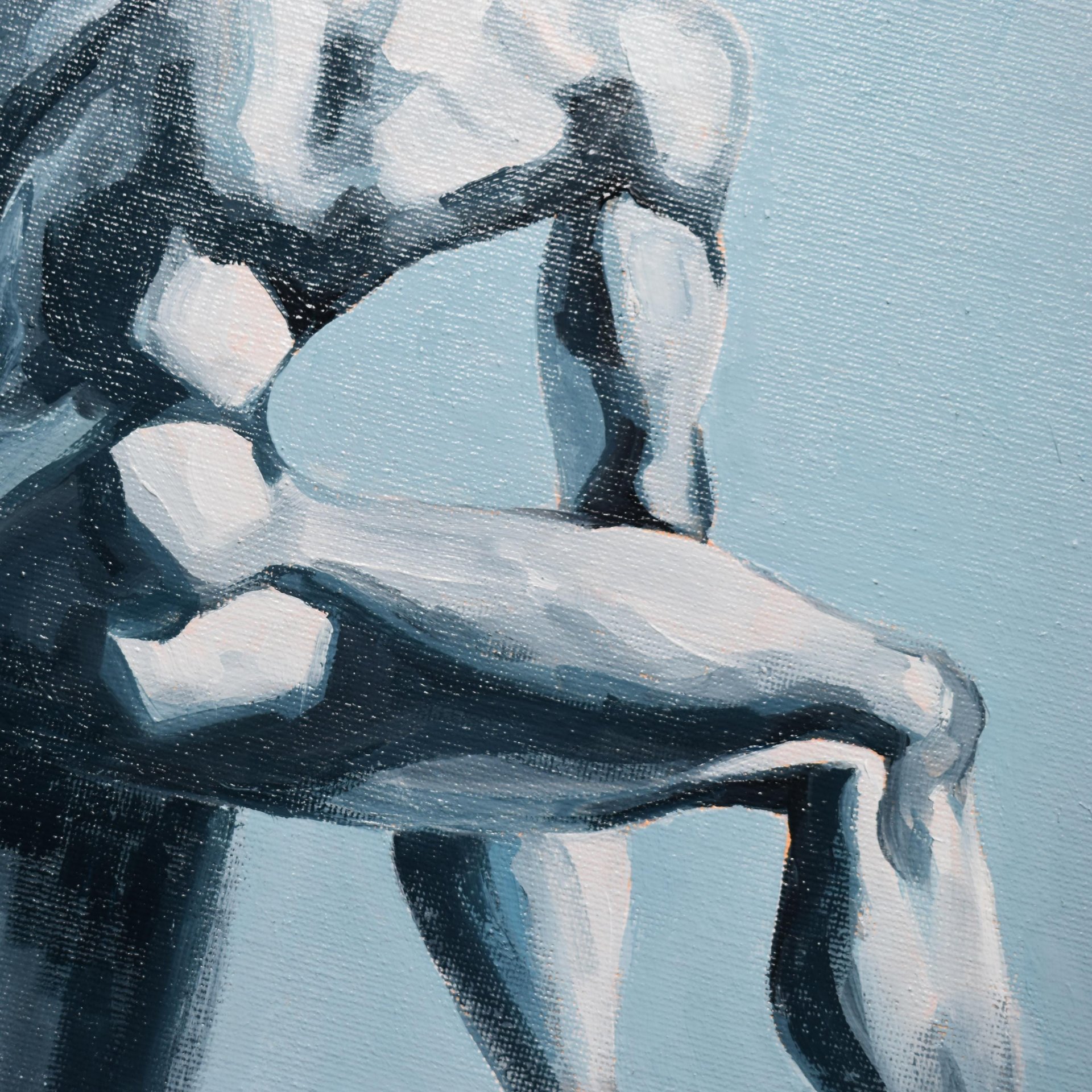 Original Hand painted Oil Painting on canvas Erotic Male Man Nude Gay