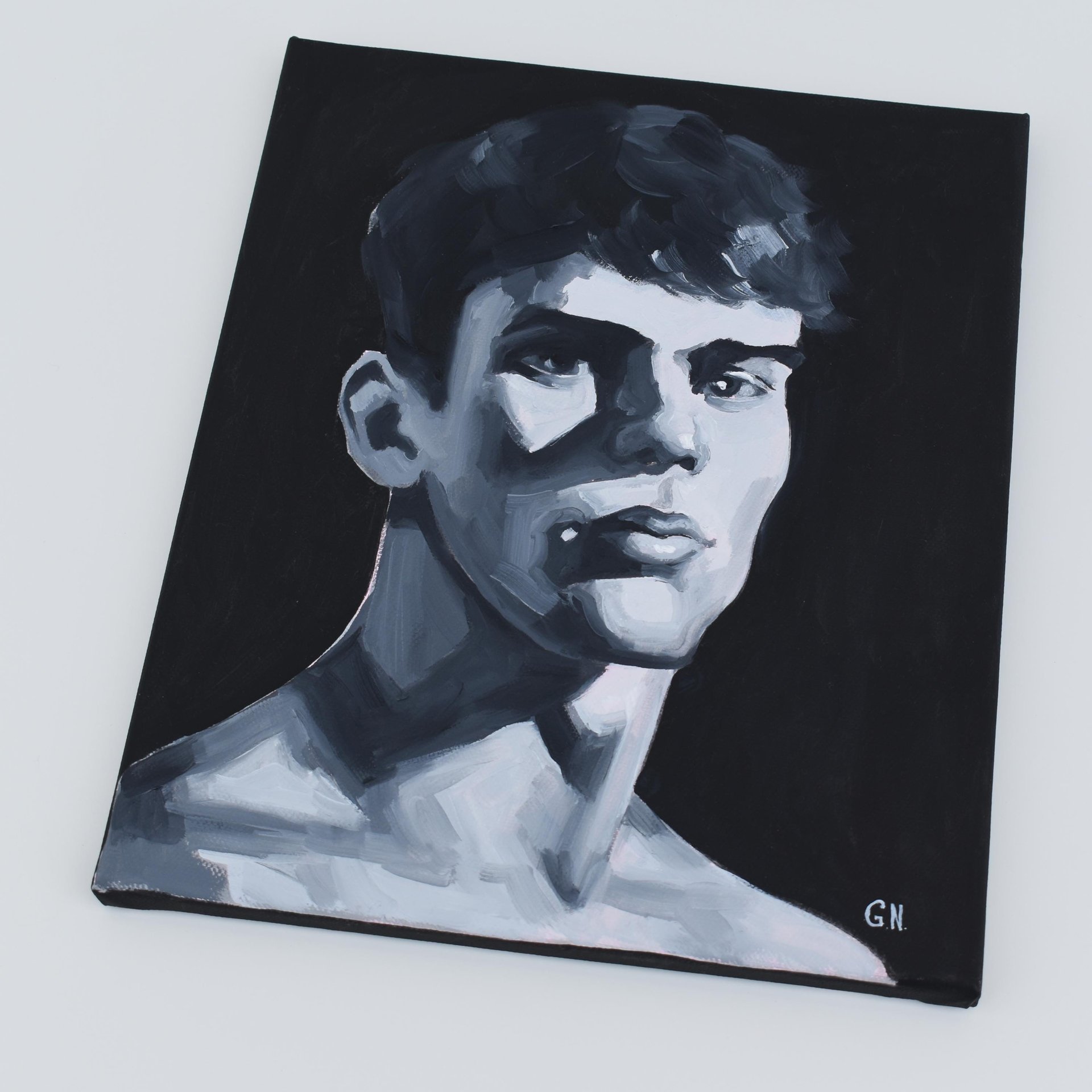 Original Hand painted Oil Painting on canvas Male Portrait  Man Gay