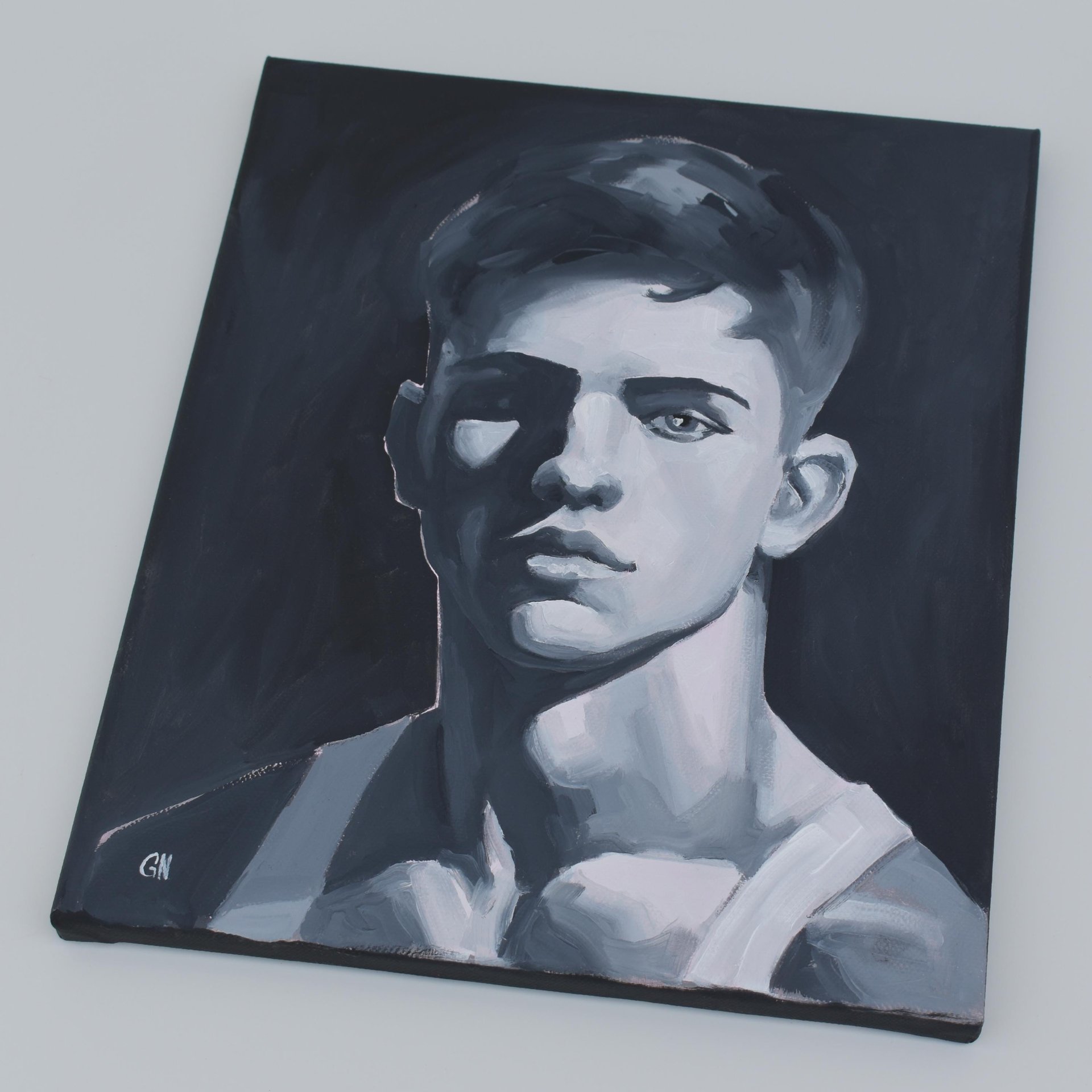 Original Hand painted Oil Painting on canvas Male Portrait  Man Gay