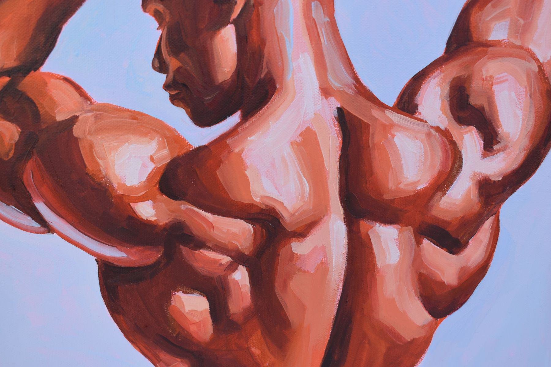 Original Hand painted Oil Painting on canvas Erotic Male Man Nude Gay