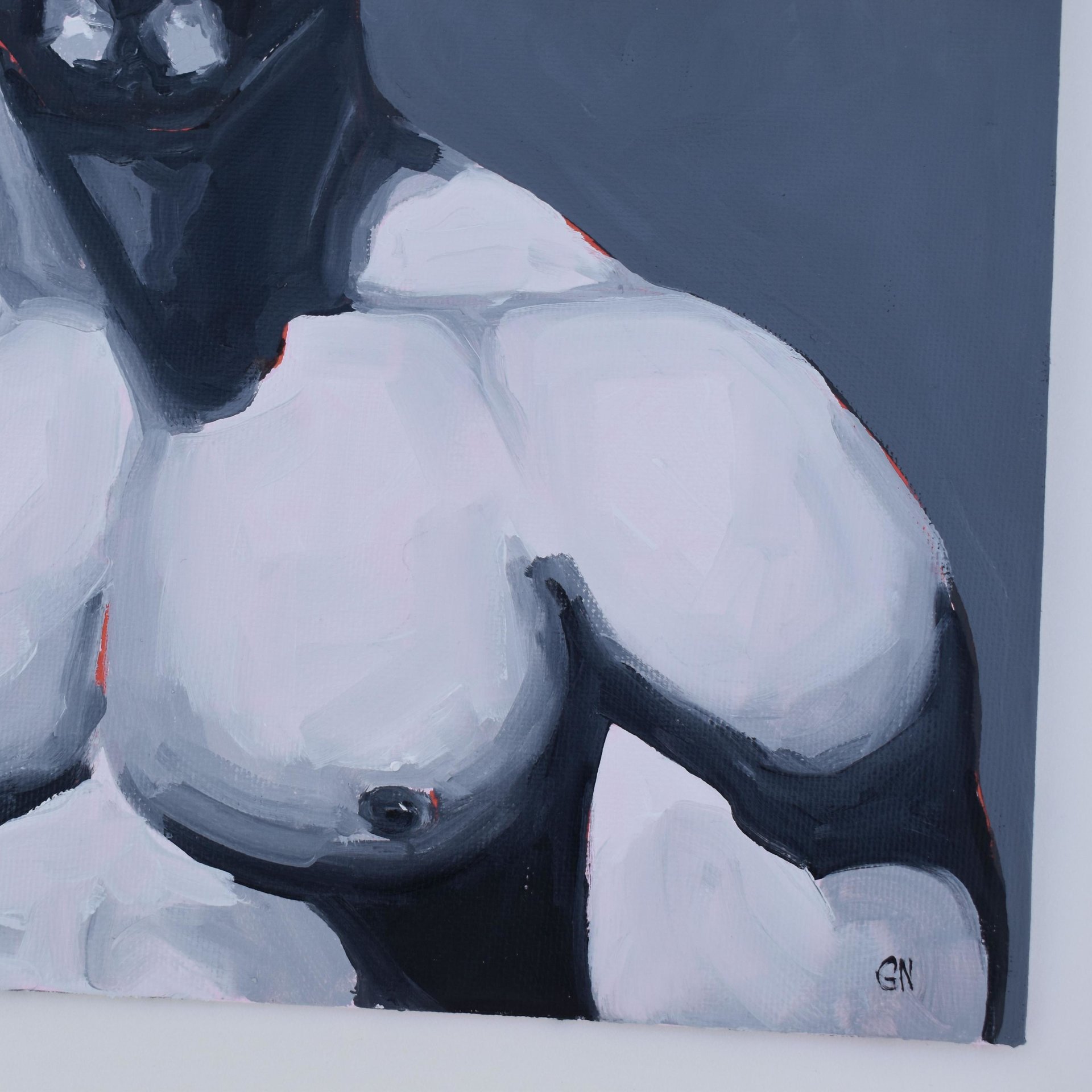 Original Hand painted Oil Painting on canvas Erotic Male Man Nude Gay
