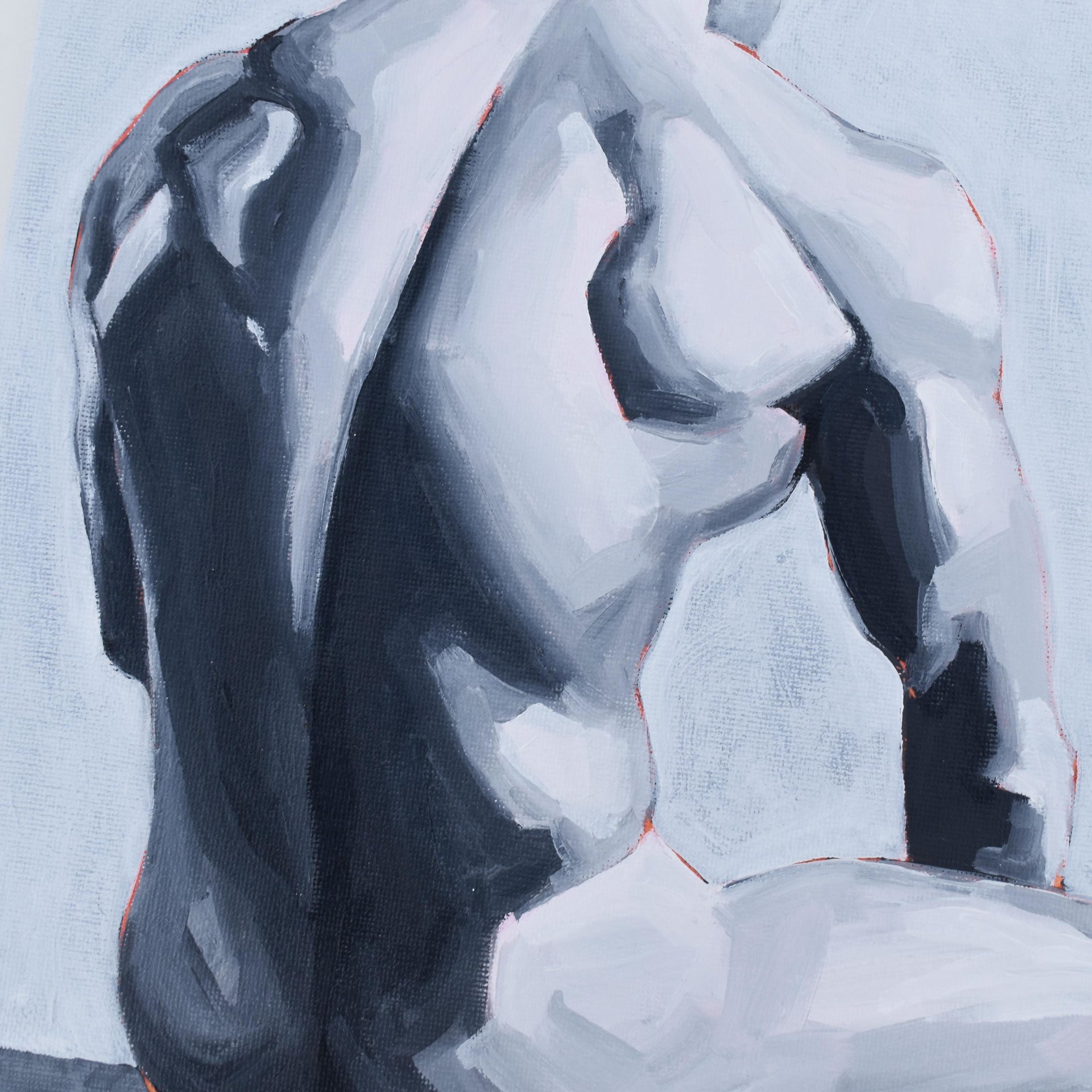 Original Hand painted Oil Painting on canvas Erotic Male Man Nude Gay