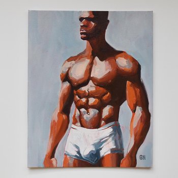 Original Hand painted Oil Painting on canvas Erotic Male Man Nude Gay