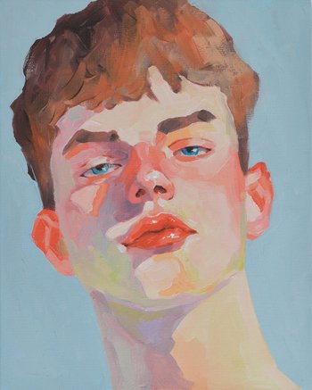 Original Hand painted Oil Painting on canvas Male Portrait  Man Gay