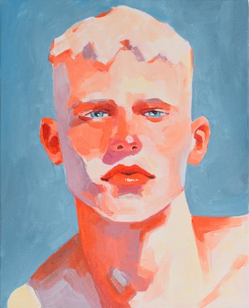 Original Hand painted Oil Painting on canvas Male Portrait  Man Gay