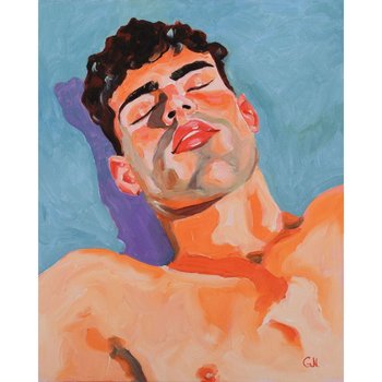 Original Hand painted Oil Painting on canvas Male Portrait  Man Gay
