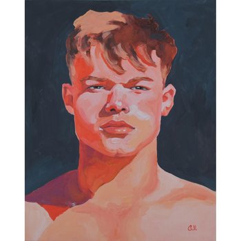 Original Hand painted Oil Painting on canvas Male Portrait  Man Gay
