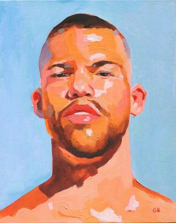 Original Hand painted Oil Painting on canvas Male Portrait  Man Gay