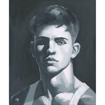 Original Hand painted Oil Painting on canvas Male Portrait  Man Gay